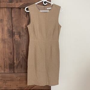Trina Turk Camel Knit Sheath Dress SIZE 6 Career Office Sleeveless